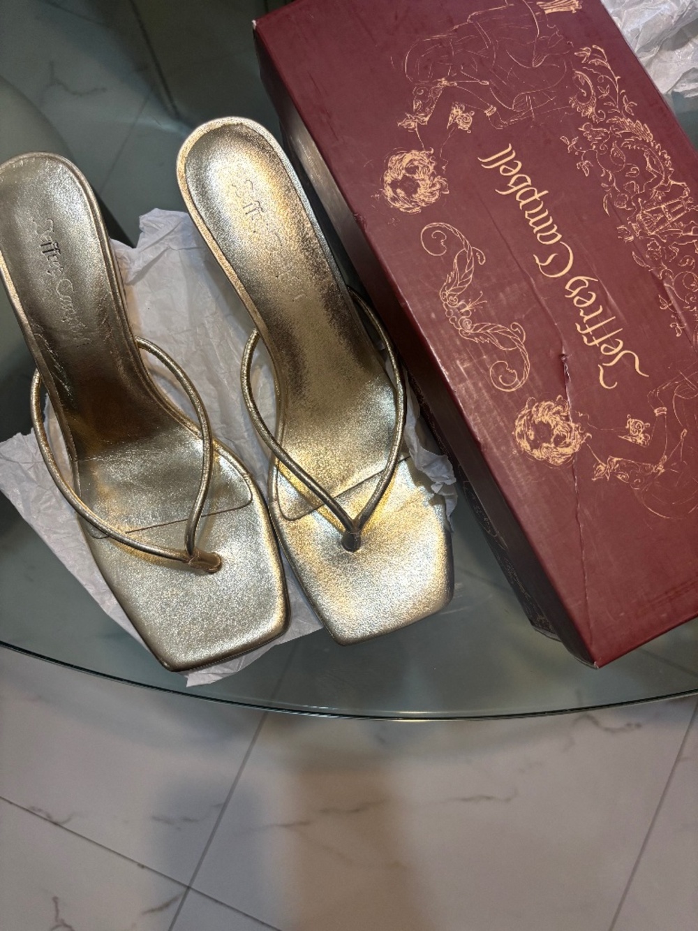 Gold Jefferey Campbell Simplicity wedges